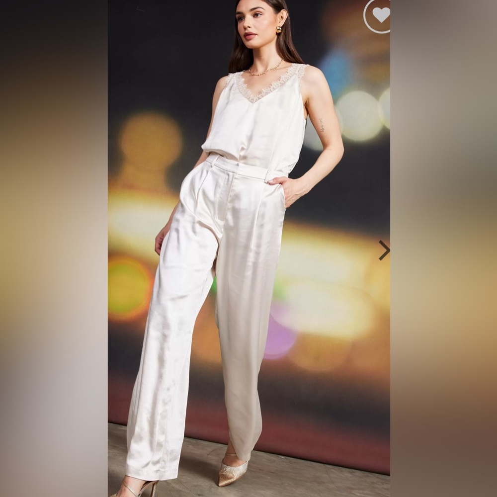 Elegant Cream Women's Pants